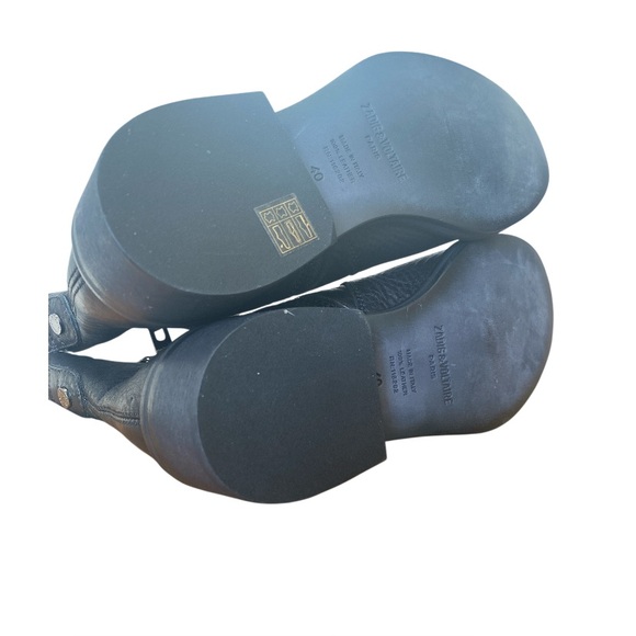 NWOT Zadig & Voltaire Empress Textured Leather Ankle Boots Size 40 US size 10 - Picture 4 of 11